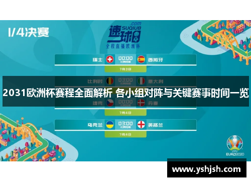2031欧洲杯赛程全面解析 各小组对阵与关键赛事时间一览